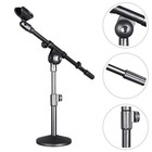  Low Profile Mic Arm Microphone Holder Adjustable Clamp Clip-on Desktop Stand