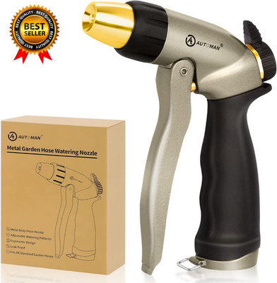 #ad Garden Hose Nozzle 100% Metal High Pressure Spray Nozzle Adjustable Spray $14.13