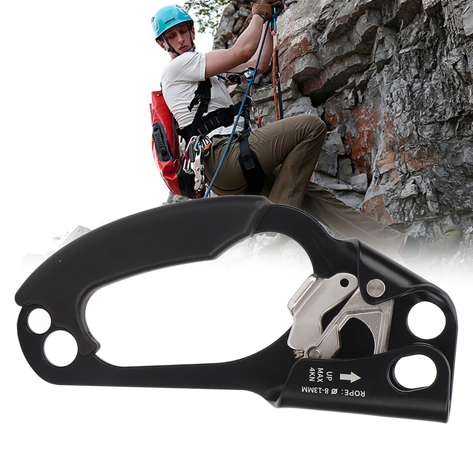 Hand Ascender Stable Fixing Non Slip Strong Grip Spring Rope Ascender