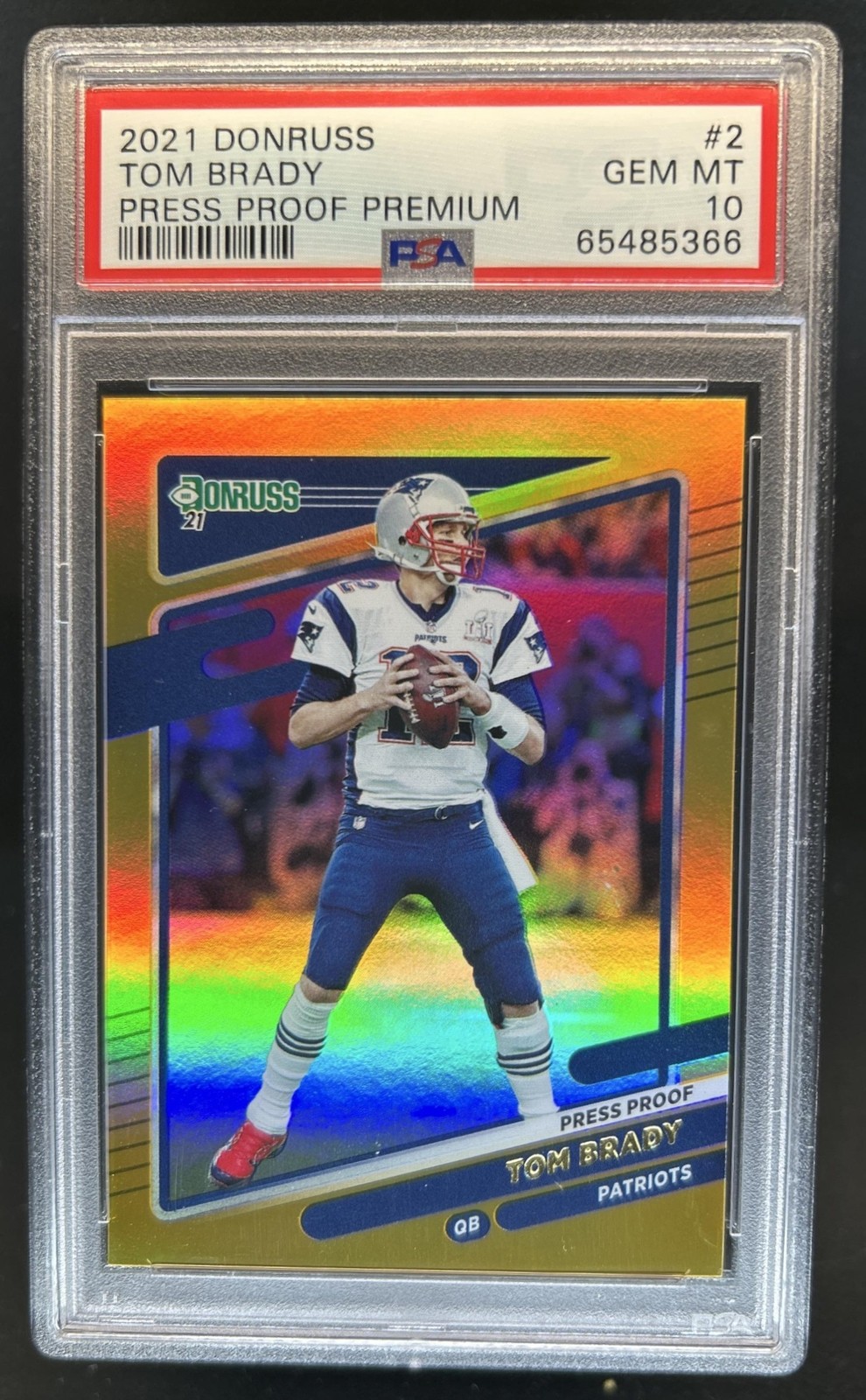 2021 Panini Donruss Tom Brady Press Proof Premium #2 Patriots PSA 10 GEM MINT