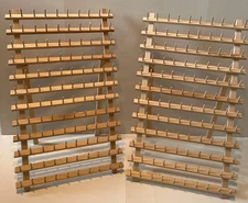 2 - 120 Spool Cone Wood Thread Racks (Holds 240 Spools) Hardwood, Freestandin...