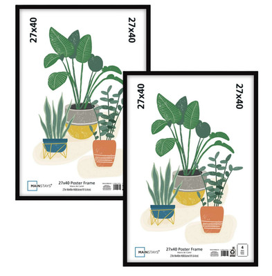 (2 Pack) Mainstays 27x40 Picture Frame , Black Flat Profile Wall Photo Frame.