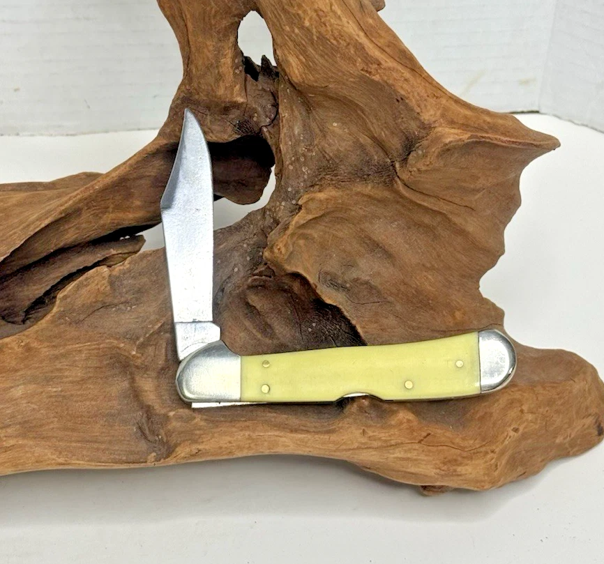 Navaja de bolsillo vintage Case XX USA 31549L CV hueso amarillo liso Copperlock 2002 Foto 2 de 4