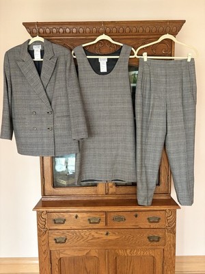 SEIFERTS EXCLUSIVELY SIZE 10/12 WOMENS BLACK/IVORY CHECK 3PIECE SUIT ICONIC!!