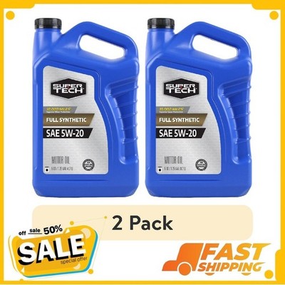 (2 pack) Super Tech Full Synthetic SAE 5W-20 Motor Oil, 5 Quarts