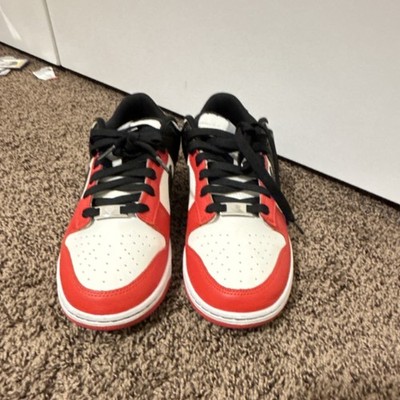 Nike Dunk Low White Red Black Leather Low-Top Athletic Sneakers Nike Dunk Low White Red Black Leather Low-Top Athletic  main image 2