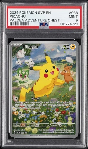 2024 POKEMON SVP EN-SV BLACK STAR PROMO PALDEA ADVENTURE CHEST PIKACHU PSA 9