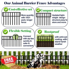 QIAOKAIYAN Animal Barrier Fence 29.28Ft, 13"H, 21 Pack No Dig Dog Fence