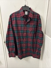 Brooks Brothers Original Polo Shirt Mens M Red Green Flannel Button Down L/S