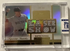 Dustin Pedroia 2012 Topps Tribute Superstar Laser Show Jersey Refractor /99 RARE