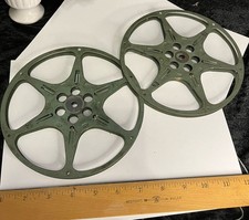 Vintage Metal Film Reels   7  Movie Projector Take-Up Reels   Lot of 2