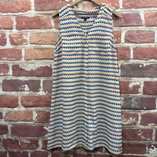 Tommy Hilfiger Dress Womens Medium Multicolor Diamond Abstract Striped Sundress