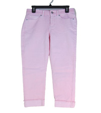 J.JILL NWT Size 2P Authentic Fit Cropped Jeans Cuffed Low Rise Light Seashell