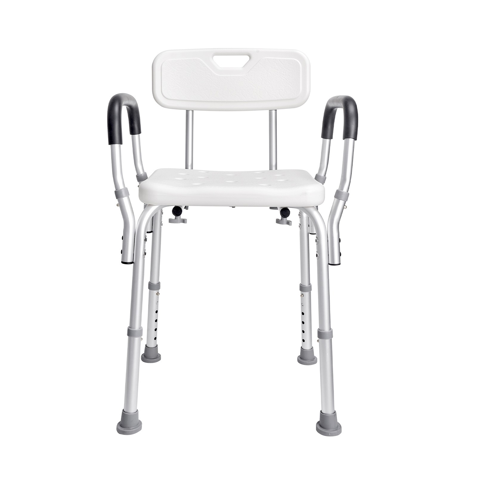 Chaise de douche senior pour un maintien à domicile sûr : siège de bain modulable blanc