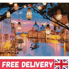Romantic Night Venice Paint by Numbers Kit with 24 Colors - Creative Relaxation