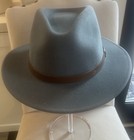 Brixton Gray Messer Wool With Leather Banded Fedora Hat 7 3/4 (62 cm)  — photo 1