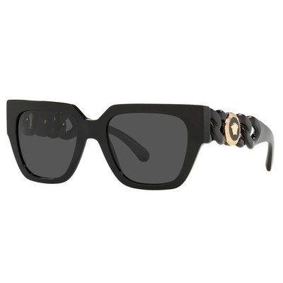 VERSACE Gold Chain Medusa Square Black VE4409 F GB1/87 Sunglasses - NEW