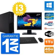 PC Lenovo M73 SFF Ecran 27" Intel i3-4130 RAM 4Go Disque Dur 1To Windows 10 Wifi