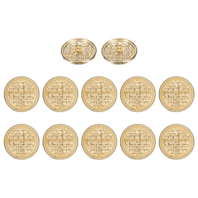 12 Stück Metallknöpfe Mit Stiel 25mm / 0.98" Retro Runde Webmuster Knöpfe Gold - Bild 1 von 4