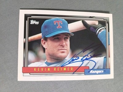 KEVIN REIMER 1992 Topps # 737 autographed signed card TEXAS RANGERS 92 ...