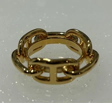Hermes Scarf Ring Gold New Opened in Box Jewelry Accessories