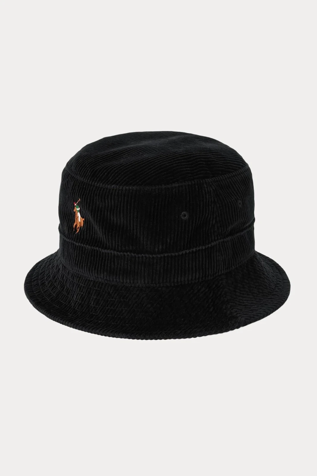 Polo Ralph Lauren Mens Embroidered Pony Corduroy Bucket Hat | Black | S/M