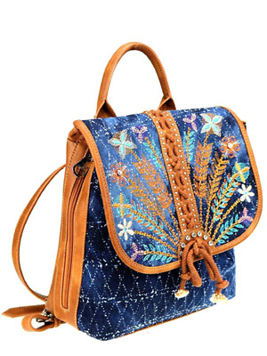 Montana West Embroidered Denim Backpack with Red Accents NWT Montana West | Bags | Montana West Embroidery Floral Denim  main image 2