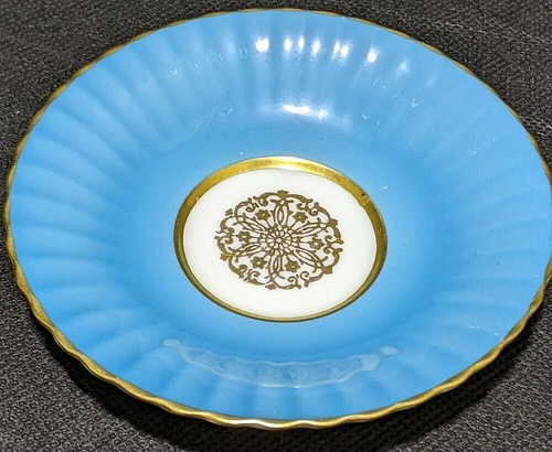 PARAGON Fine Bone China Demitasse Cup & Saucer - Bright Blue with Gold Border - Picture 6 of 8