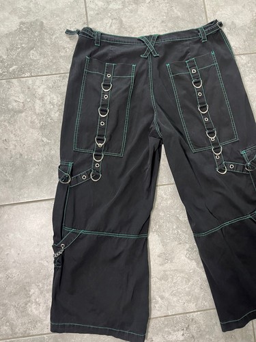 Tripp NYC Vtg 90s Pants Skull Goth Emo Bondage Baggy Grunge Punk Y2K Black 2X - Picture 16 of 24