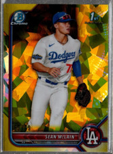 2022 Bowman Chrome Draft Sapphire Yellow Refractors #BDC50 Sean McLain /99