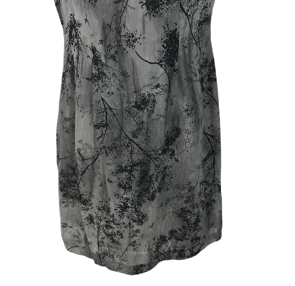 Mica Dress Womens Size 6 Abstract Tree Nature Grey Black Sleeveless - Image 3 of 4