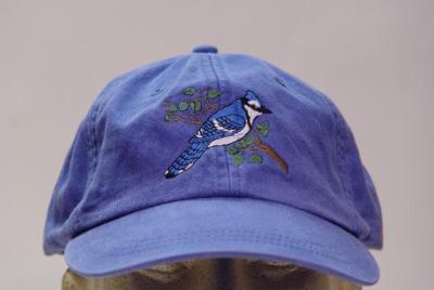 BLUE JAY BIRD Hat - One Embroidered Wildlife Cap - Price Embroidery Apparel