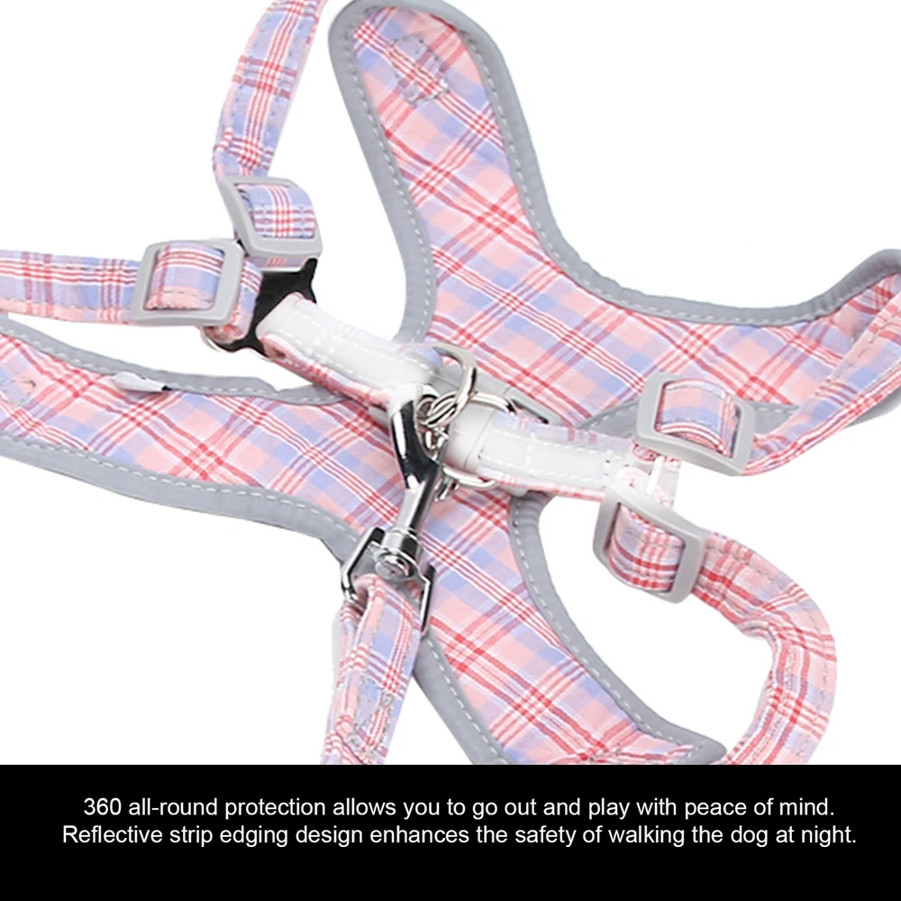 Dog Harness Leash Set Pet Reflective Training Vest Adjustable Chest Collar S AD5