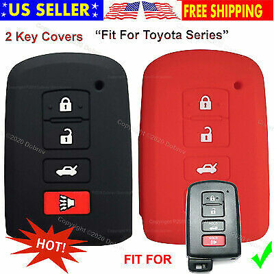 2x Silicone Cover Skin Holder Protector Fob Case for Toyota Highlander RAV4 Key