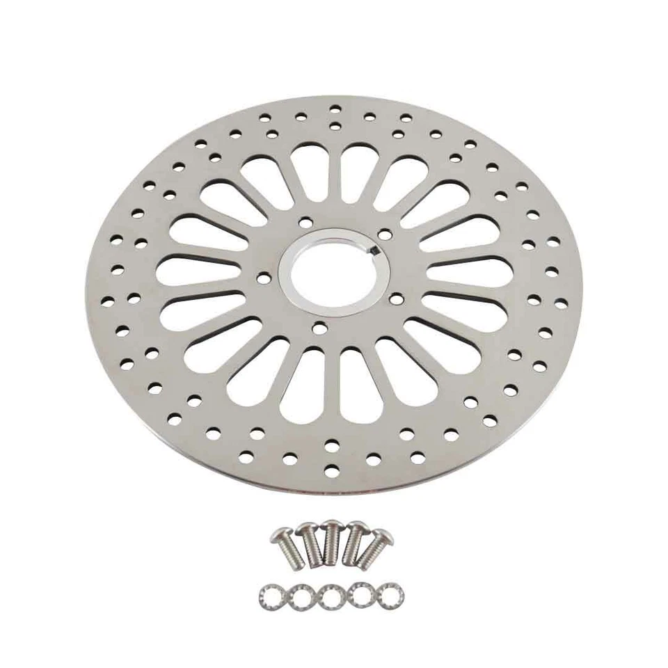 Rotor de freno delantero de 11,5" 1 pieza súper radios alto pulido para Harley Touring Softail Foto 3 de 4