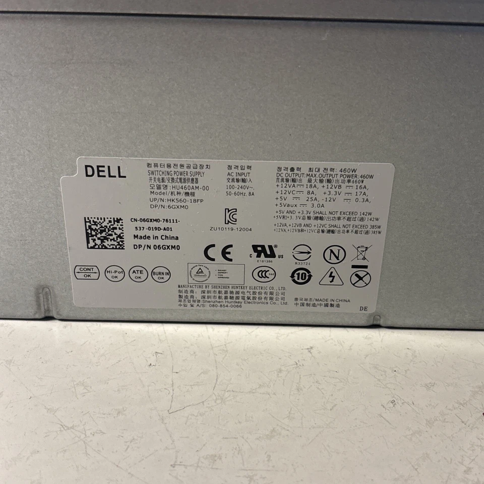 06GXM0 Genuine Dell XPS 8700 8900 460W Tested/ Working - Image 3 of 4