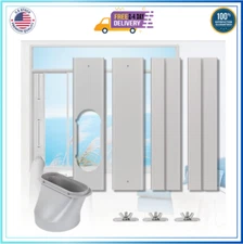 Portable AC Window Kit–Adjustable Plate for 5.9” Hose, Fits Vertical/Horizontal