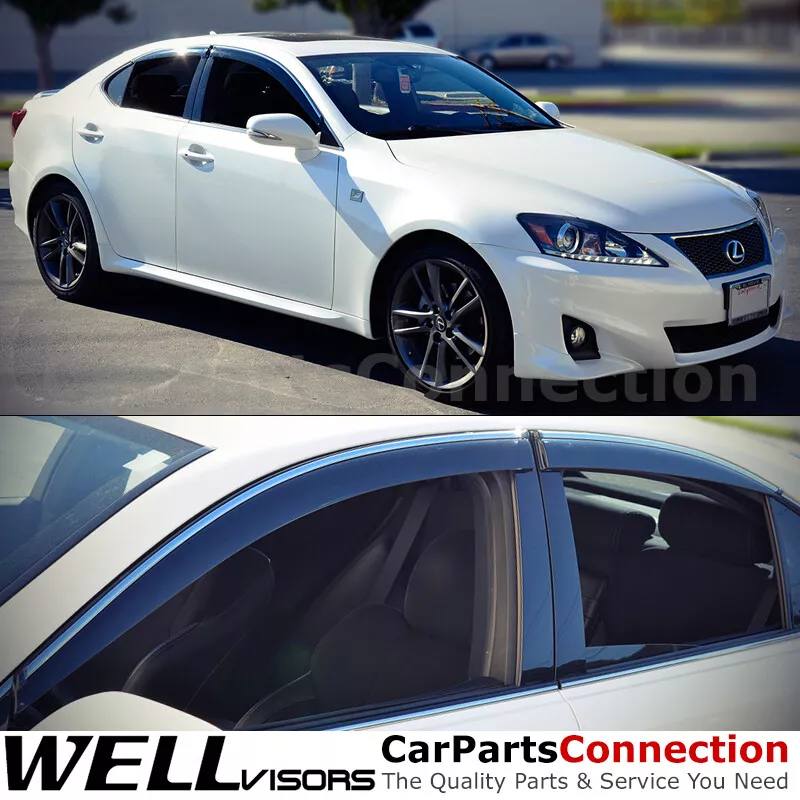 WellVisors Window Visors 06 13 For Lexus IS250 IS350 ISF Sedan Side Deflectors