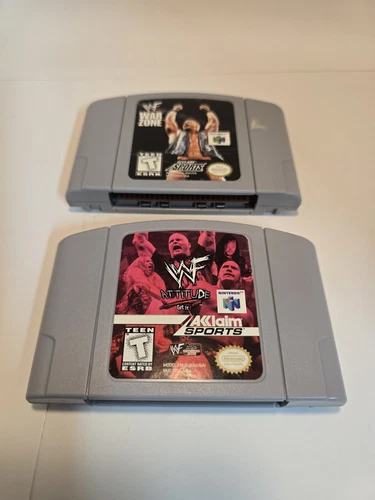 WWF N64 Wrestling 2 game Lot War Zone And Attitude
