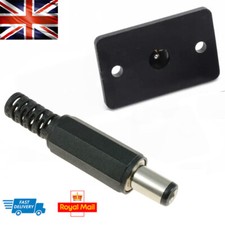 Female Rectangle Socket & Male Jack Panel Mount DC 12V Barrel Plug Power Connect