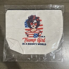 Trump 2024 Travel Cosmetic Zipper Pouch Makeup Organizer Bag Women Girl Gift