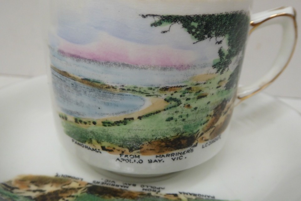 ROYAL GRAFTON CUP AND SAUCER APOLLO BAY MARRINERS LOOKOUT SOUVENIR
