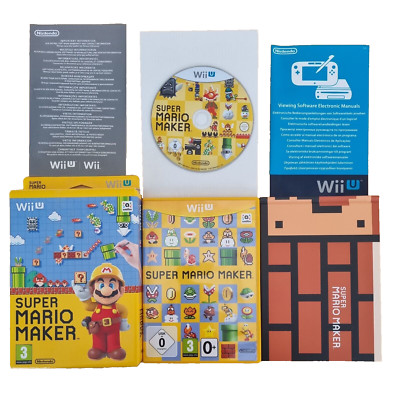 Super Mario Maker Nintendo Wii U Videospiel & Art Book Komplett Big Box PAL