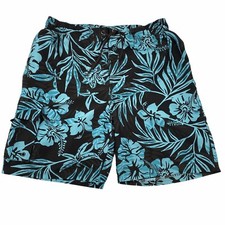 Reebok Swim Shorts Mens Large Trunks Board Shorts Tie Front Cargo Pocket