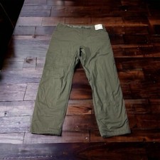 Uniqlo Heattech Lined Stretch Green Utility Pants Sz 3XL 42-45x32 Belted NWT
