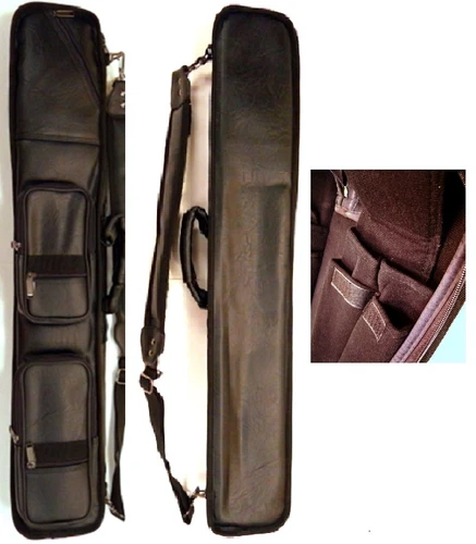 Pro Series LC3 4x8 Black Leatherette Case - Holds 4 Complete Cues w/4 Xtra Shaft