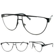 Men's Women Classic Vintage Retro Style Clear Lens EYE GLASSES Black Metal frame