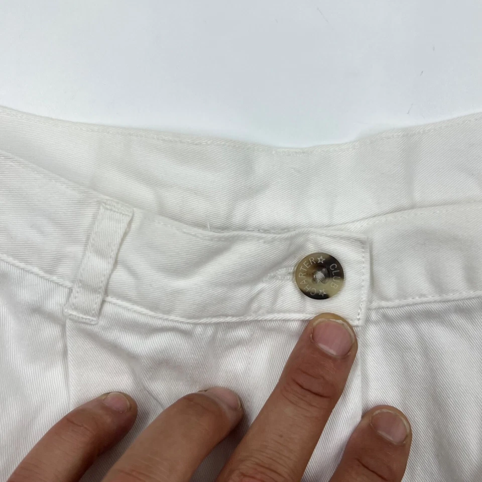 Bermudas Charter Club para mujer talla 12p pequeñas blancas algodón elástico botón Foto 3 de 4