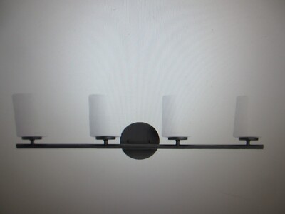 Progress Light Replay Collection 31.25 in 4-Light Textured Black Etched Glass