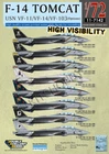 DXM decal 1/72 USN F-14 Tomcat VF-11 / VF-14 / VF-103 High Visibility